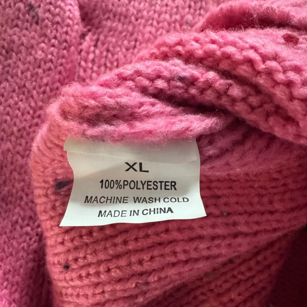 Cozy Pink Dog Sweater with Paw Print - Picture 3 of 3